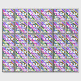 Papel De Presente Aniversário Vibrante, Colorida do 70 + Nome Person