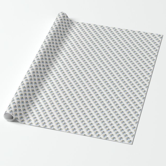 Papel De Presente Anjo Azul/Fada (Desenrolado)