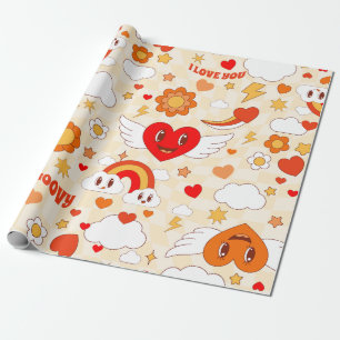 Papel De Presente Anjo da nuvem arco-íris do namorados pop de rancho