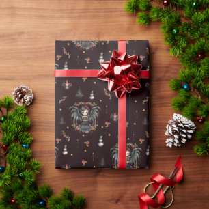 Papel De Presente Anjo de Natal Gótico Escuro
