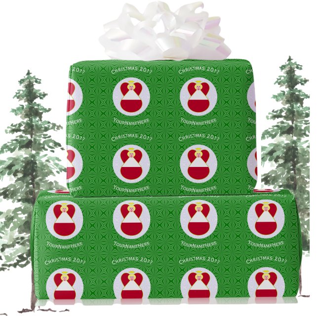 Papel De Presente Anjo de Natal Personalizado com Bandeira Austríaca (Criador carregado)
