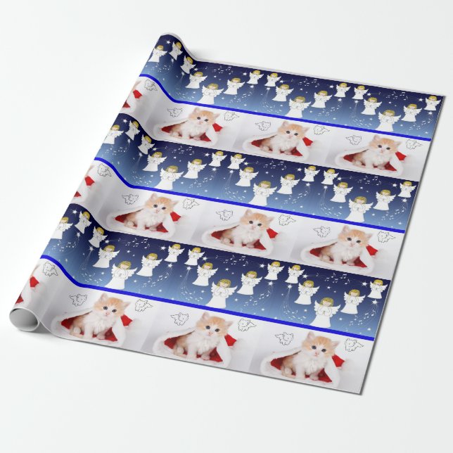 Papel De Presente Anjo de Papel de Moldagem de Natal (Desenrolado)