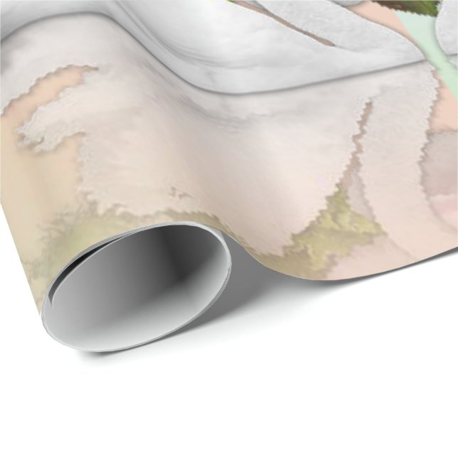 Papel De Presente Anjo Do Urso De Teddy Com Papel Luminoso (Ponta do rolo)