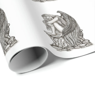 Papel De Presente Anjo dormindo na pedra