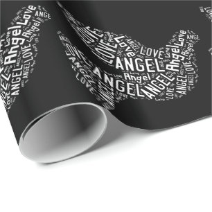 Papel De Presente Anjo Dove, Branco em Preto