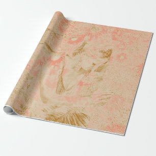 Papel De Presente Anjo Elegante Pesado Sepia Cor-de-rosa Antiguidade