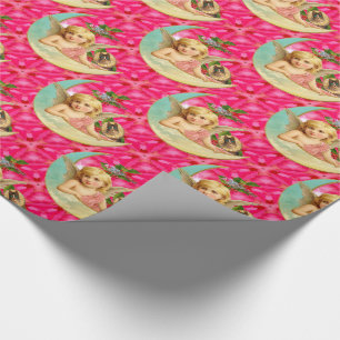 Papel De Presente Anjo pequeno romântico do vintage com Victorian d