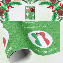 Papel De Presente Anjo Personalizado do Anjo de Natal da Bandeira It