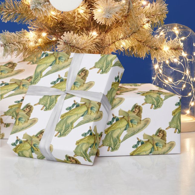 Papel De Presente Anjo Vitoriano de Natal, Gloria em Excelsis Deo (Feriados)