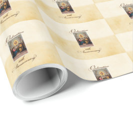 Papel De Presente Anjos de 10º Aniversário de Ordenação Personalizad
