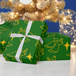 Papel De Presente Anjos de Natal