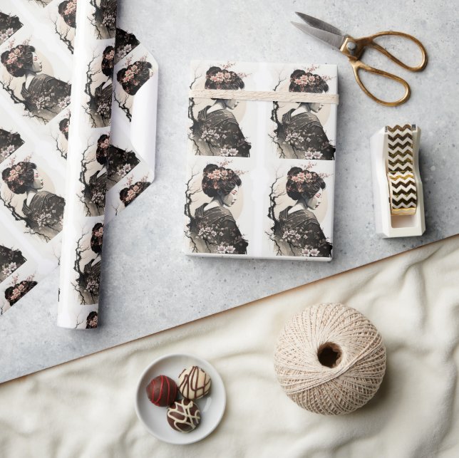 Papel De Presente Anmutige japanische Geisha -  (Artesanato)