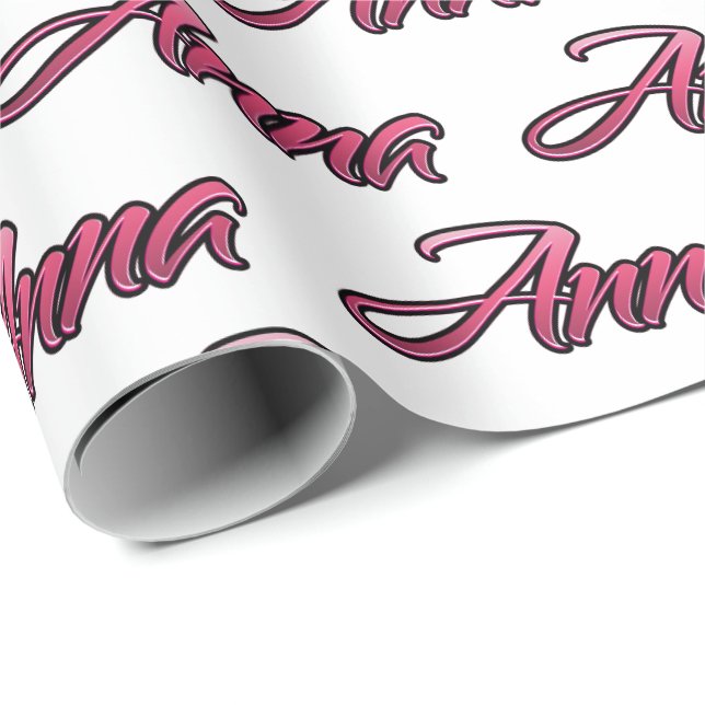 Papel De Presente Anna faded pink personalisiertes Geschenkpapier (Ponta do rolo)