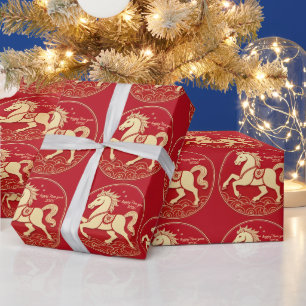 Papel De Presente Ano do Cavalo 2026 Ano Novo Chinês