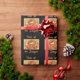 Papel De Presente Ano do papel de enrolamento do dragão
