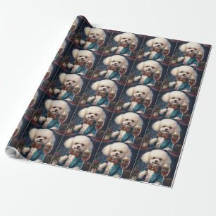 Papel De Presente Ano Novo Bichon Frise