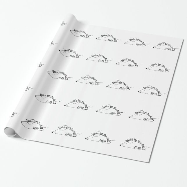 Papel De Presente Ano Novo Chinês 2020 Ano do Rato (Desenrolado)