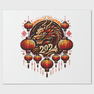 Papel De Presente ano novo chinês 2024