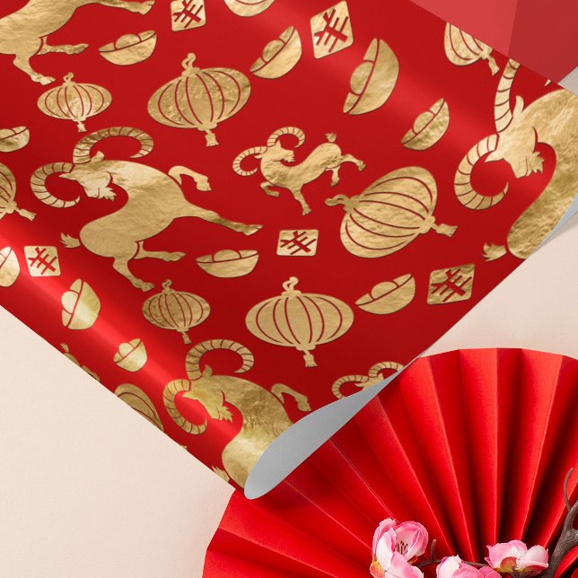 Papel De Presente Ano Novo Chinês do Bode 2027 (Criador carregado)