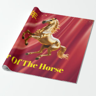 Papel De Presente Ano Novo Chinês Festivo Personalizado Vermelho e D