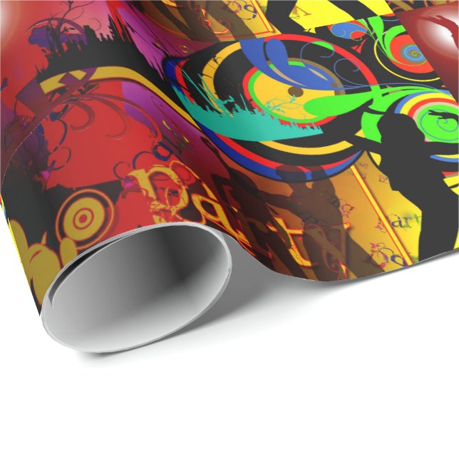 Papel De Presente Antecedentes Do Partido Neon Do Dance Club Com Dan (Ponta do rolo)