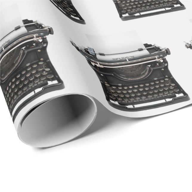 Papel De Presente Antiga Máquina de Digitalização com Texto de Anive (Ponta do rolo)