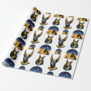 Papel De Presente Antiga Pirâmide do Egito, Anubis - Design