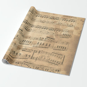 Papel De Presente Antiga Vintage Antique Music Sheet-2