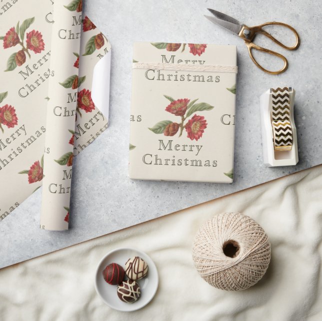 Papel De Presente Antigo Natal Vermelho e Verde (Artesanato)