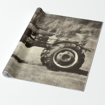 Antigo Trator de Fazenda Russo Sepia Vintage