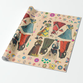 Papel De Presente Antiguidade Vintage Bonecas vitorianas de papel co