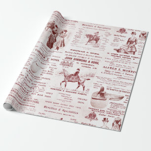 Papel De Presente Antiguidade Vintage Ephemera Lady Equestrian Ads