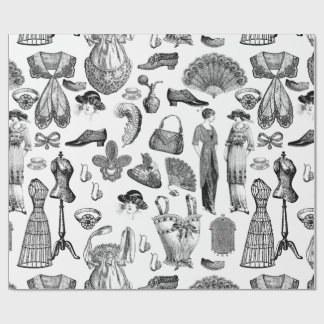 Papel De Presente antiquada edwardian vintage fashion senhoras branc
