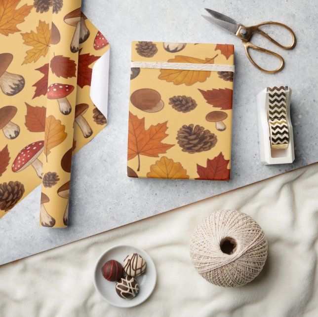 Papel De Presente Antique Autumn Style Old World Elegance (Artesanato)