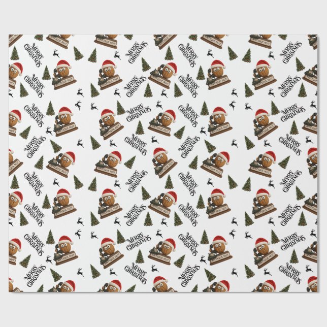 Papel De Presente Antique Nut Christmas Wrapping Paper (Aberto)