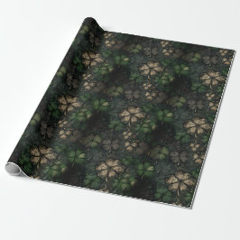 Papel De Presente Antiqued Clover Damask Texture St. Patrick's Day