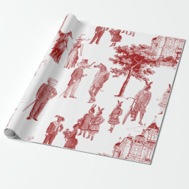 Papel De Presente antropomórfico vermelho antropomórfico vitoriano