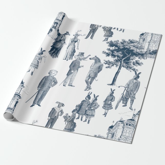 Papel De Presente antropomórfico vitoriano antigo (Desenrolado)