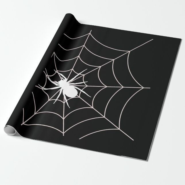 Papel De Presente Anunciamento de Gravidez na Web Spider Halloween (Desenrolado)