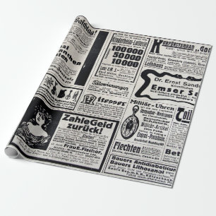 Papel De Presente Anúncios típicos em alemão num novo europeu