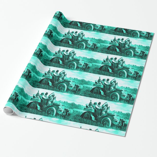 PAPEL DE PRESENTE APACHES E GERONIMO DIRIGINDO UM CARRO MOTORIZADO (Desenrolado)