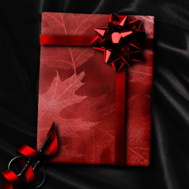 Papel De Presente Apaixonado pelo outono | Vermelho de maçã doce e d (Criador carregado)