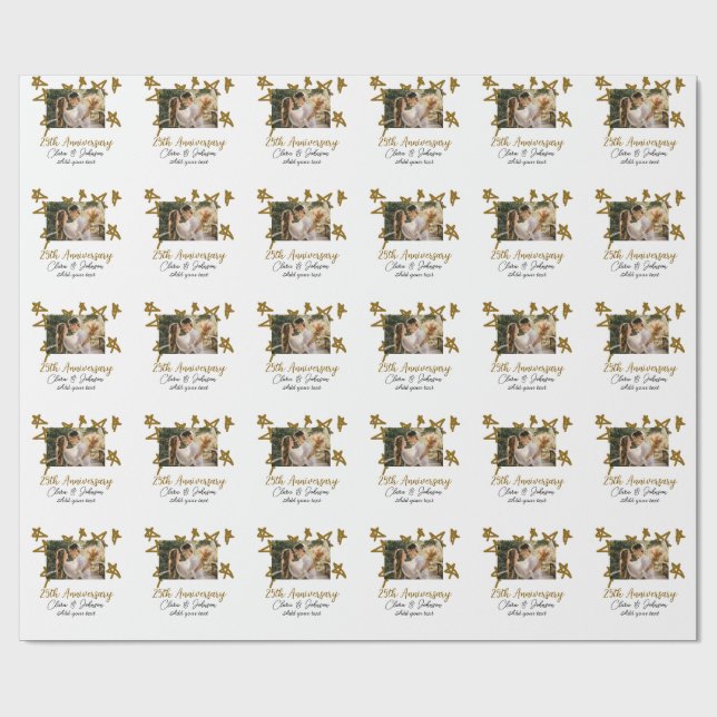 Papel De Presente Apelido de casamento Aniversário adiciona nome ano (Aberto)