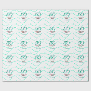 Papel De Presente Apelido vermelho verde para aniversário de 50 anos