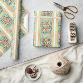 Papel De Presente Apenas boas vibrações estilo retrô groovy