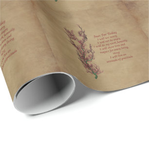 Papel De Presente Apenas para hoje flores inspiradoras