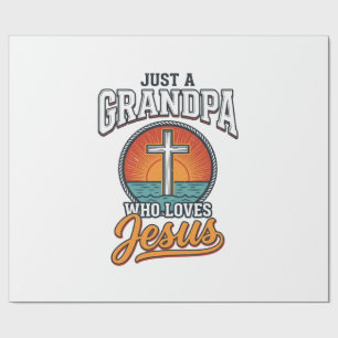 Papel De Presente Apenas um avô que ama Jesus Camisa Vintage Cross