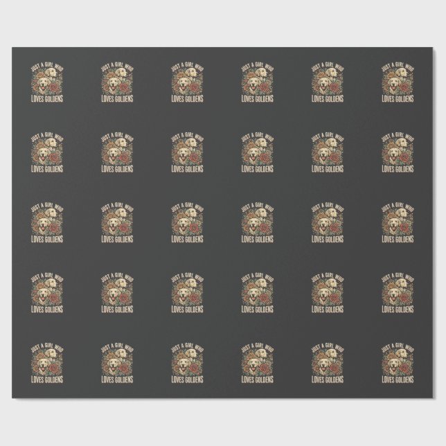 Papel De Presente Apenas uma Garota que Ama Goldens (Aberto)