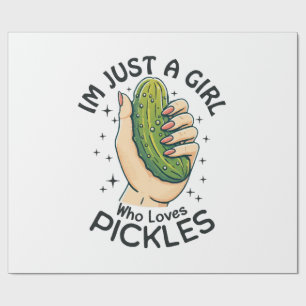 Papel De Presente Apenas Uma Garota Que Ama Picles - Vegan Engraçado