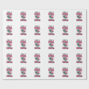 Papel De Presente Apenas uma Garota que Ama Tartarugas Vetor de Tart